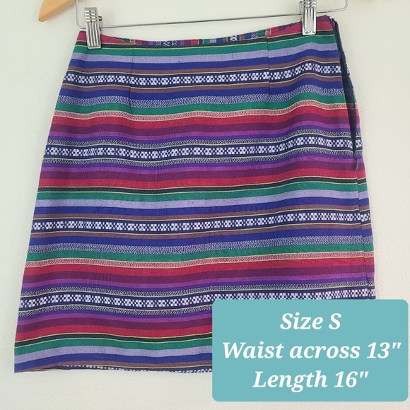 Shrinking Violet Womens Boho Mini Skirt Size S Southwestern Aztec Beachy Hippie - Picture 4 of 8